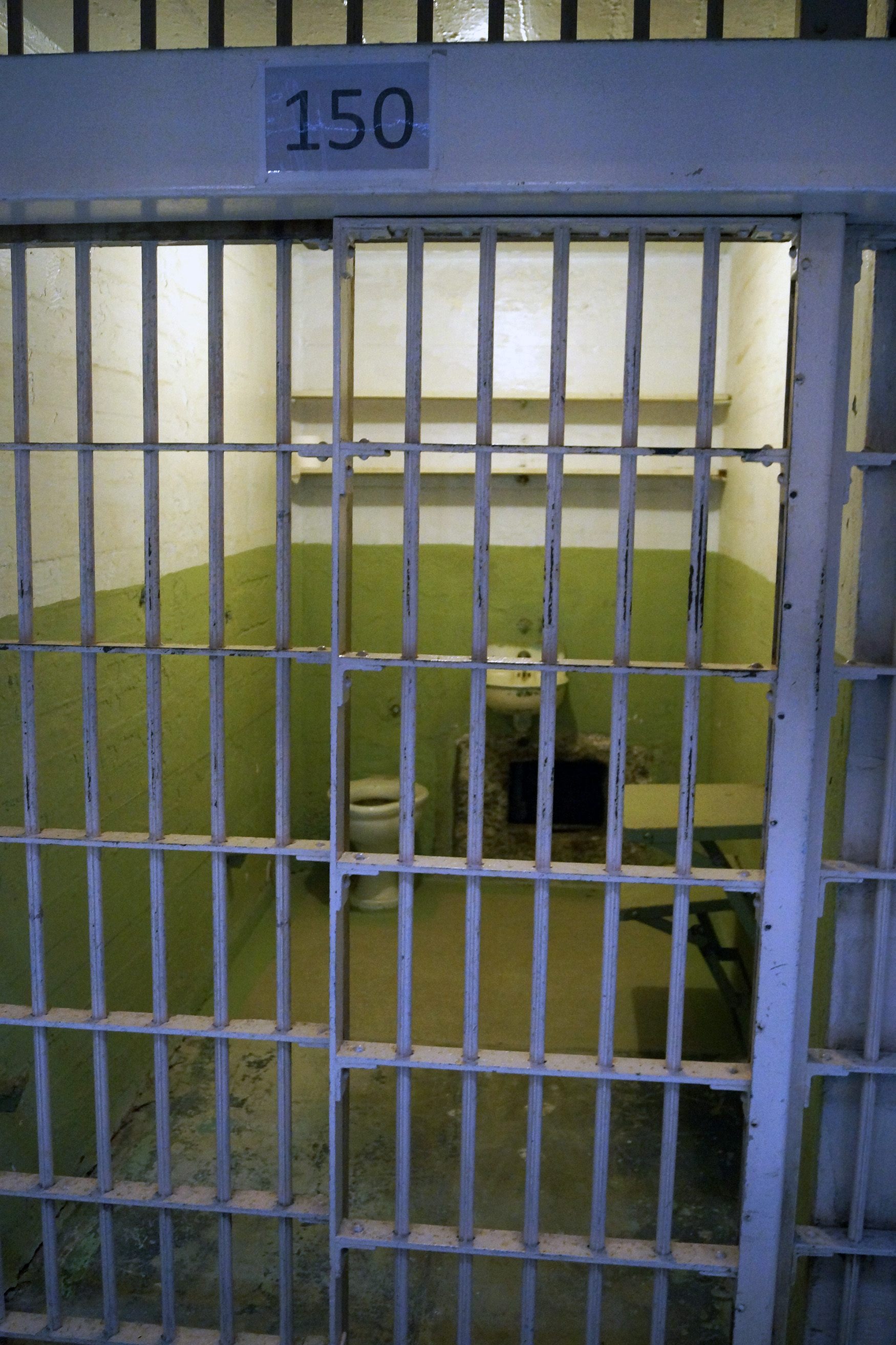 The Alcatraz cell (150) that Frank Morris or one of the Anglin brothers escaped from in 1962